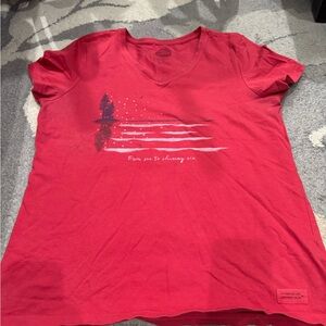 Life Is Good Red Short Sleeve Tee medium